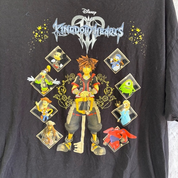 Disney Kingdom Hearts Vintage Y2K Black T-Shirt 2X - Picture 2 of 6